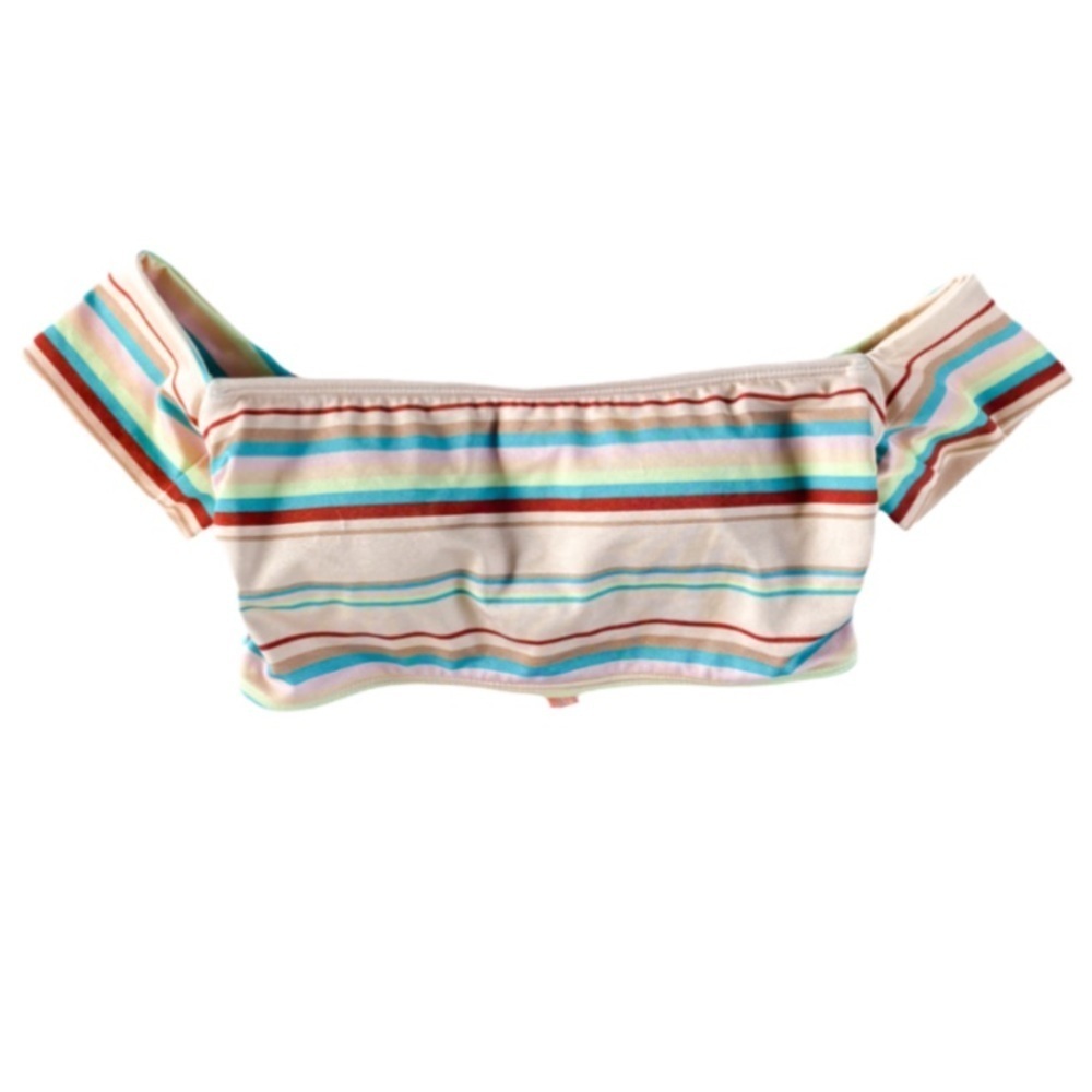 Reef retro striped off the shoulder bikini top m